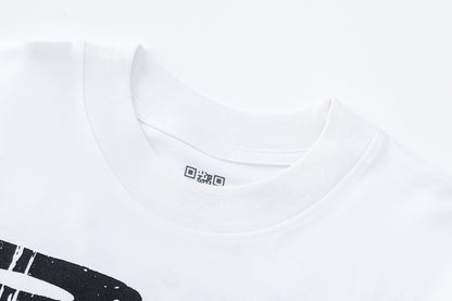 Graphic T-Shirt White Crew Neck Short Sleeve Printed Casual Everyday Tee