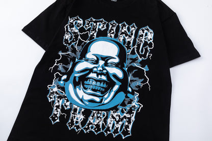Oversized Short Sleeve Graphic Tee Dropped Shoulder Streetwear Summer Casual T-Shirt | Murk Wave