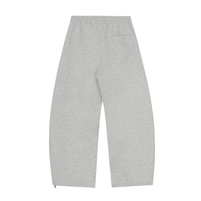 SeR Plaid Drawstring Wide Leg Sweatpants Elastic Waist Zip Hem Streetwear Casual Pants