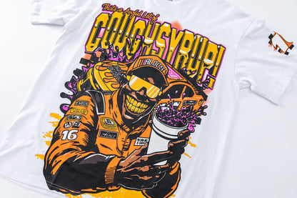 Unisex Graphic T-Shirt, Short Sleeve Crew Neck Racing Car Print Tee
