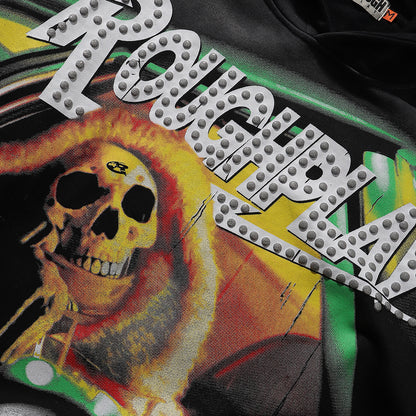 Roughplay Skull In Car Hoodie Green