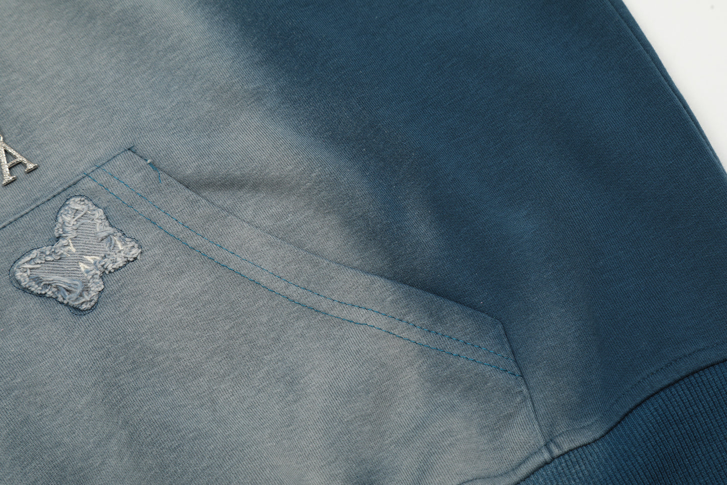 Butterfly Patch Embroidery Chain Drawstring Washed Hoodie Oversized Streetwear Y2K Grunge Casual Fall Winter Pullover Sweatshirt | Dusk Drift