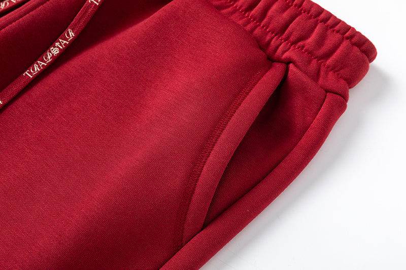Red Trapstar zip hoodie and joggers tracksuit set with embroidered chest logo - view 7