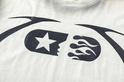 Graphic Print Tee Hellstar Oversized Streetwear Casual Summer Cotton T-Shirt | Dark Halo