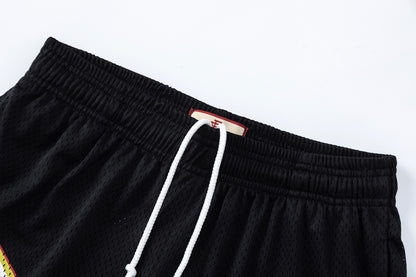 Mesh Elastic Waist Athletic Shorts Breathable Perforated Casual Summer Street Shorts | Dark Mesh