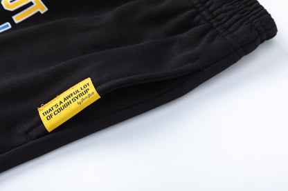 Solid Black Elastic Waist Athletic Shorts Lightweight Casual Summer Street Workout Shorts | Jet Short
