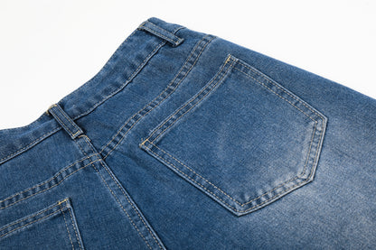 Unicorn Embroidery Wide Leg Denim Jeans High Waist Spiral Print Y2K Streetwear Casual Pants