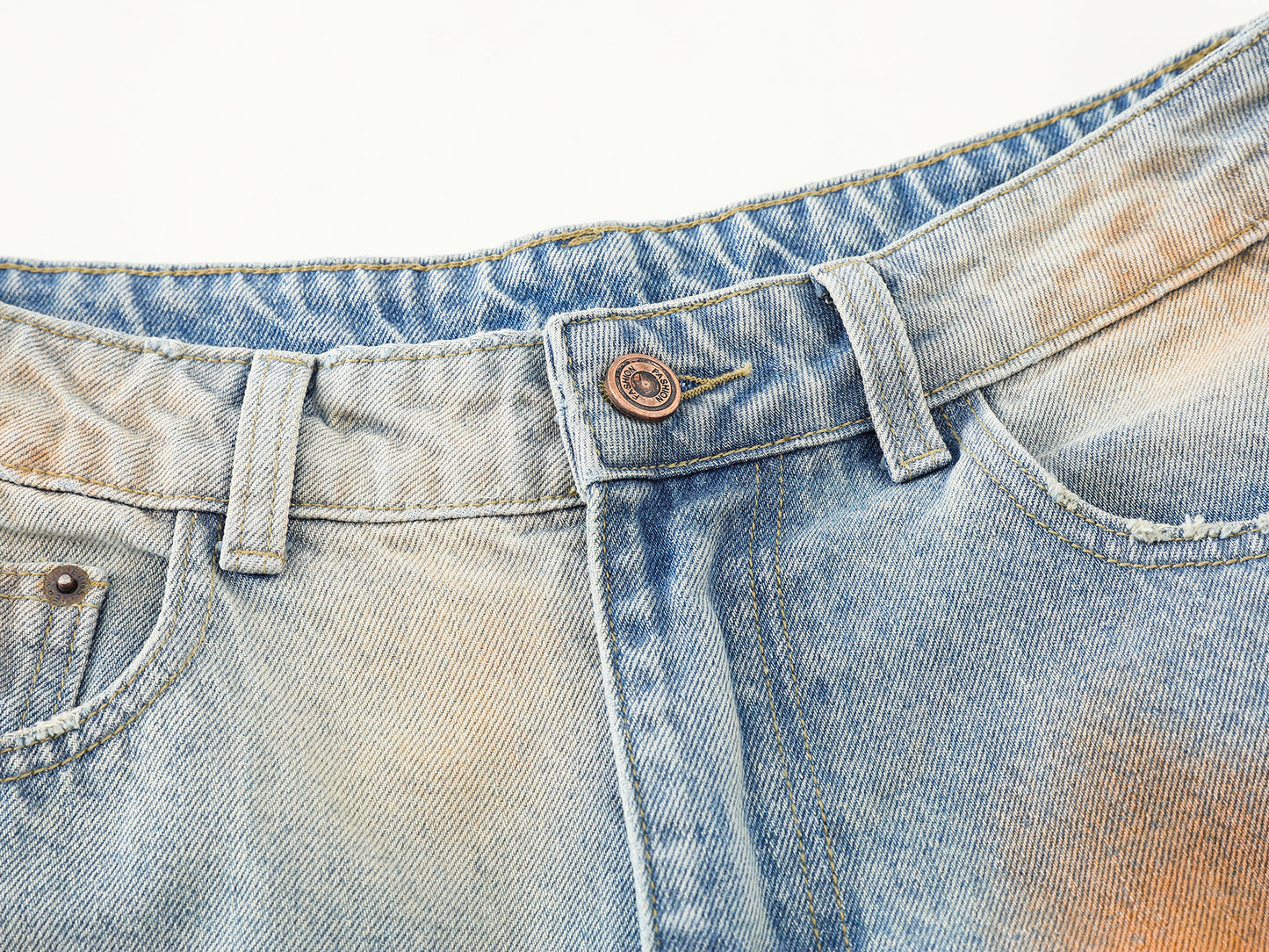 Tie-Dye Distressed Ripped Denim Shorts Wide Leg High Waist Washed Streetwear Summer Casual Jean Shorts | Rust Bloom
