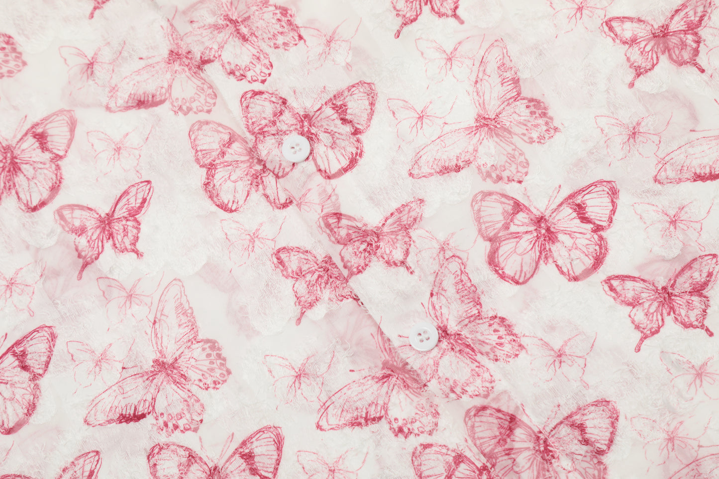 Butterfly Print Short Sleeve Shirt Oversized Button Down Sheer Floral Feminine Y2K Casual Summer Top | Flutter Bloom