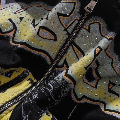 Majestik Football Dog Rhinestone Fleece Hoodie