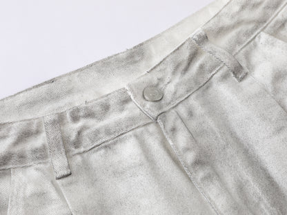 Star Patch Cargo Jeans Washed Distressed Wide Leg Denim Pants Multi Pocket Leopard Star Rivet Streetwear Baggy Trousers | Star Fog