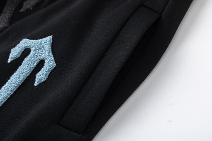 Trapstar Black Graphic Hoodie and Joggers Tracksuit Set, Two Piece Streetwear Outfit