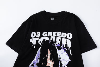 Oversized Short Sleeve Graphic Tee Dropped Shoulder Streetwear Summer Casual T-Shirt | Sip Script