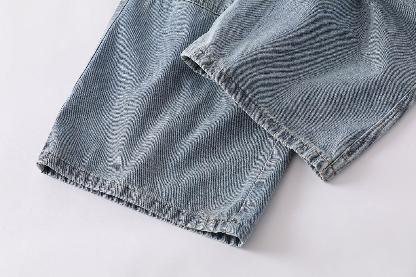 Curved Pocket Cargo Wide Leg Jeans High Waist Light Wash Mud Dye Faded Utility Streetwear Denim Trousers | Pocket Arc