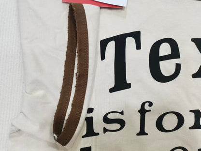 SECND SLF Texas Is For Lovers Ringer Tee Washed Cream Distressed Raw Hem Heart Print Vintage Western Streetwear | Texas Lover
