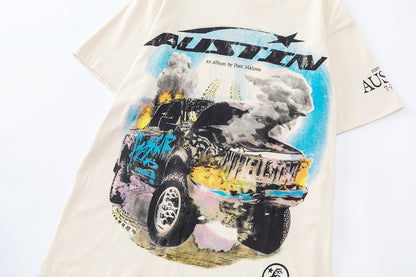 Graphic Print Tee Hellstar Oversized Streetwear Casual Summer Cotton T-Shirt | Pulsar