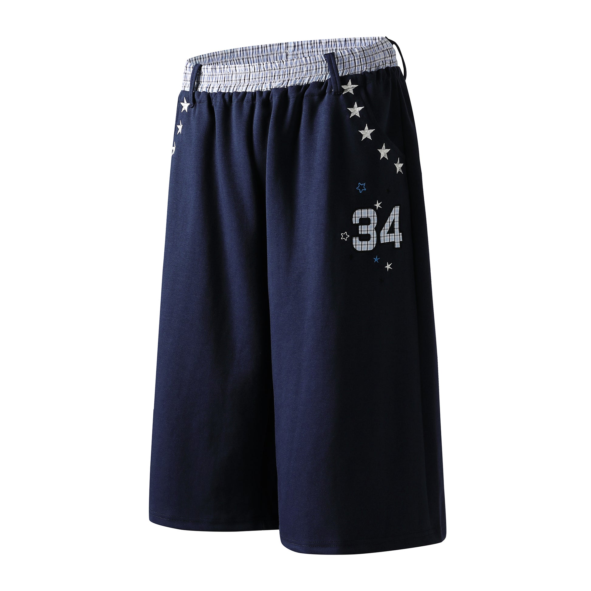 Star 34 Wide Leg Sweat Shorts - Gray Solo Front