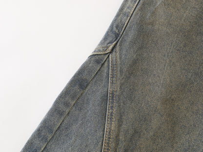 Clay Wash Arc Seam Balloon Wide Leg Jeans Earth Tone Fading Multi-Panel High Waist Baggy Denim Trousers Vintage Streetwear | Clay Arc