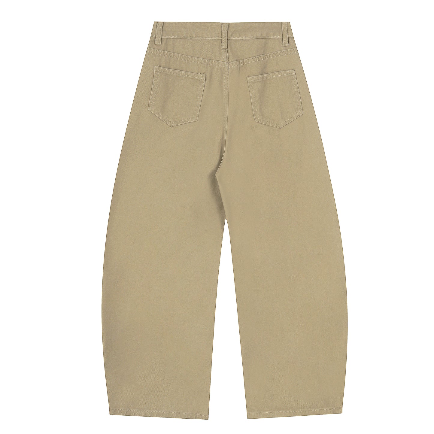 Stupid Contagious Gothic Cross Text Print Wide Leg Pants - Khaki Back