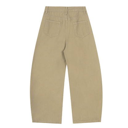 Stupid Contagious Gothic Cross Text Print Wide Leg Barrel Pants High Waist Y2K Streetwear