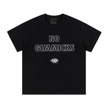 Unisex Black Graphic T-Shirt, No Gimmicks Print, Crew Neck Streetwear Tee