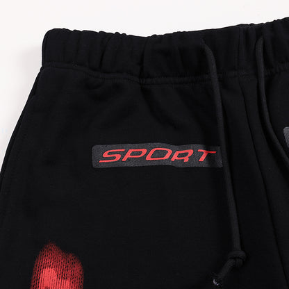 Hellstar Sport Logo Sweatpants 'Black/Red'