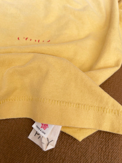 Paly Hollywood Rolling Stones Beggars Banquet Long Sleeve Ringer Tee Washed Mustard Yellow Distressed Vintage Streetwear | Beggars Ringer