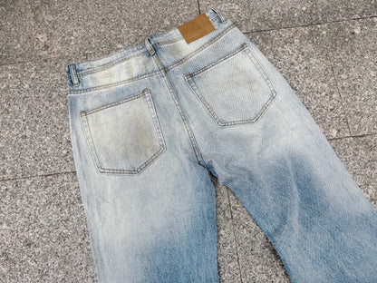 ERD Enfants Riches Deprimes Distressed Flare Jeans Washed Slash Burn Dye Vintage Streetwear Denim | ERD Flare