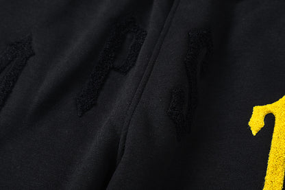 Solid Black Knit Two-Piece Set Casual Loose Pullover Top Wide Leg Pants Matching Outfit Cozy Loungewear Streetwear Co-ord Set | Onyx Set