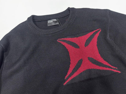 Intarsia-Knit Mohair Sweater - Black