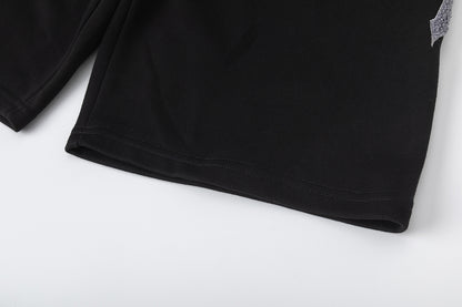 Gothic Letter Print Tee Shorts Set Oversized Short Sleeve Crew Neck Drawstring Streetwear Casual Summer Outfit | Trap Set