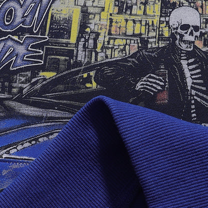 Majestik Live Free Or Die Hard Rhinestone Fleece Hoodie