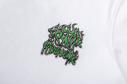 Unisex White Graphic T-Shirt, Crew Neck Streetwear Tee with Back Print