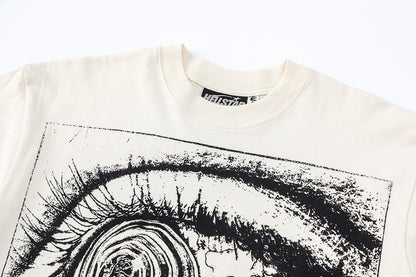 Graphic Print Tee Hellstar Oversized Streetwear Casual Summer Cotton T-Shirt | Dust Flame