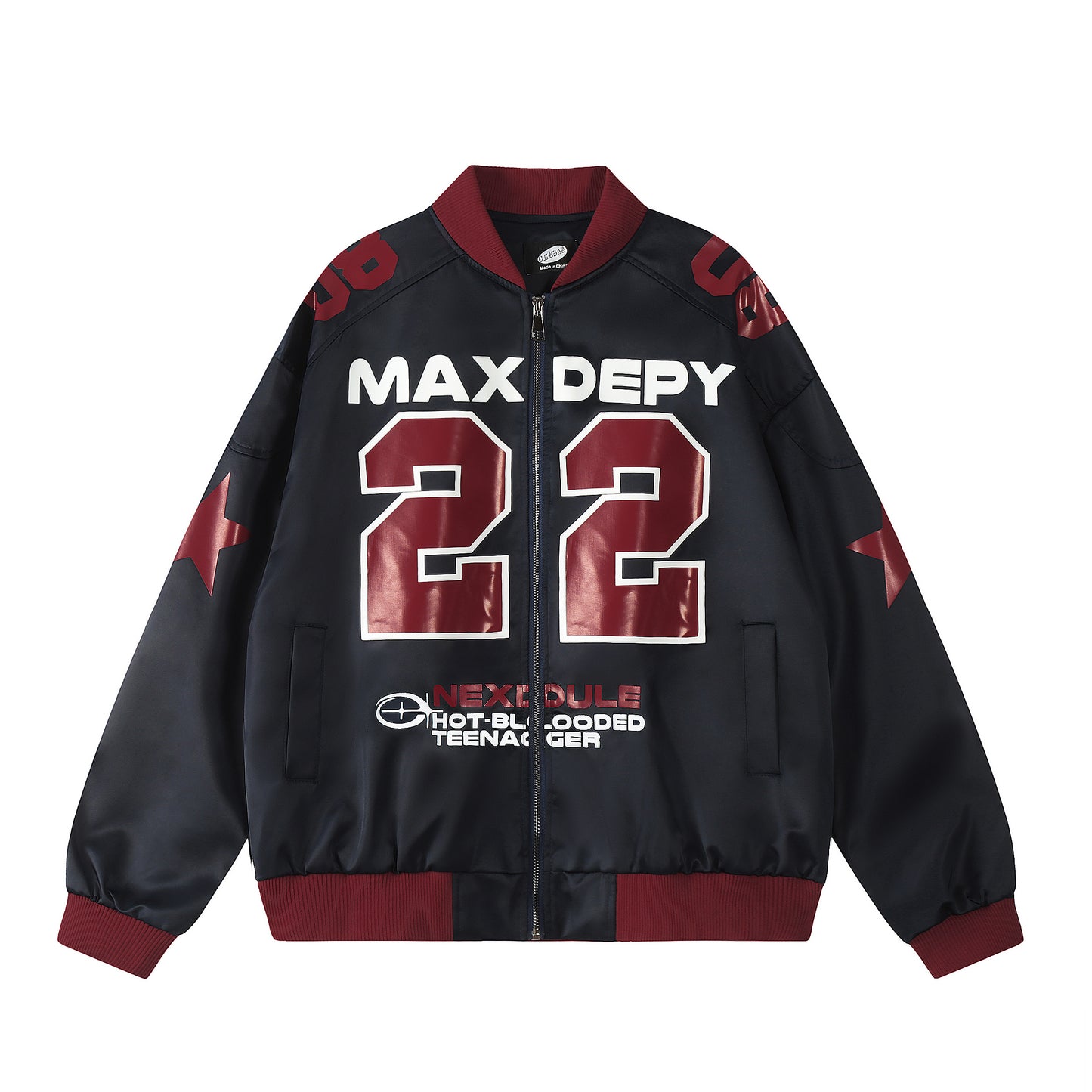 Maxdepy 22 racing bomber jacket black - front