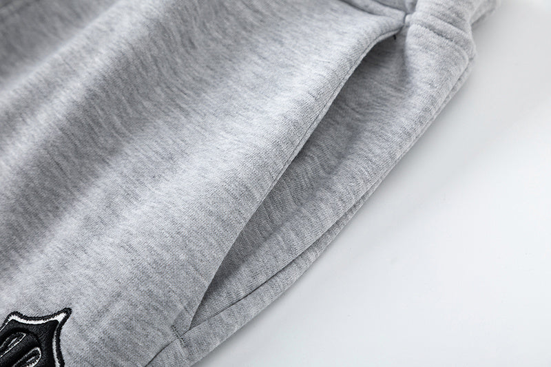 Blue, gray, and white chevron hoodie with matching joggers tracksuit set - view 8