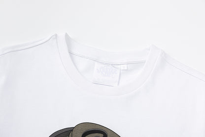 Women's Solid White Short Sleeve T-Shirt Soft Silky Fabric Casual Loose Fit Everyday Summer Essential Tee | White Flow