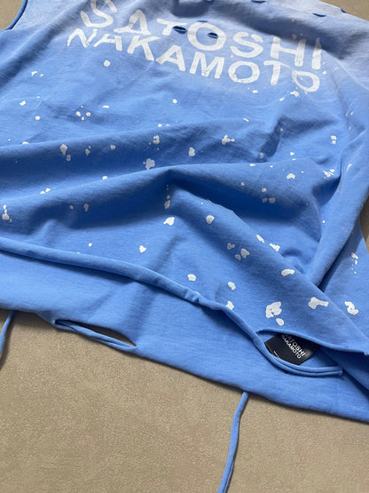 Satoshi Nakamoto Luke Destroyed Sleeveless Tee Splatter Paint Distressed Washed Heavyweight Cotton Vest Streetwear Tank Top | Ink Wreck