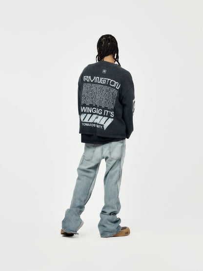 Divinity Paper Garden Long-Sleeve Tee - Faded Black