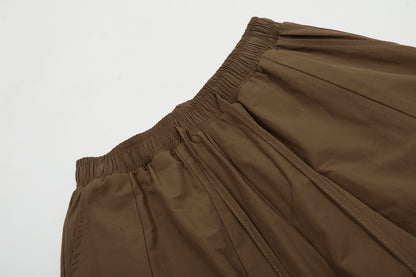 Elastic Waist Drawstring Cargo Wide Leg Pants Multi Pocket Baggy Parachute Streetwear Y2K