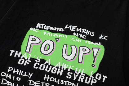 That's A Awful Lot Of Cough Syrup "Po Up" Cities Flame Black Tee