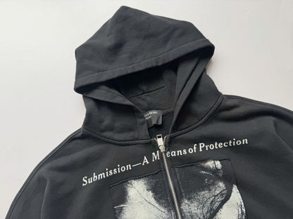 God's Order Zip Up Hoodie - Washed Black