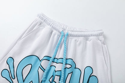 Women's White Knit Two-Piece Set Casual Loose Top Shorts Matching Outfit Loungewear Summer Streetwear Co-ord Set | White Set