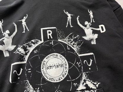 Enfants Riches Deprimes ERD Ballet Noir Hoodie Washed Distressed Heavyweight Cotton Oversized Pullover Dark Art Streetwear Sweatshirt | Ballet Noir