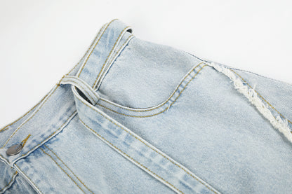 Ripped Distressed Wide Leg Barrel Jeans High Waist Streetwear Y2K Vintage Light Wash Denim Pants | Rip Barrel