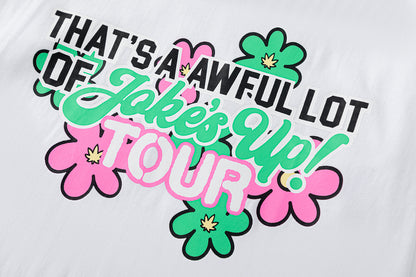 Pop Art Graphic Print Tee Pink Cartoon Oversized White Cotton Streetwear Casual Summer T-Shirt | Pink Pop