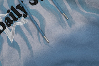 Daily Sunward Flame Star Tie-Dye Gradient Fleece Hoodie Oversized Streetwear Y2K Grunge Warm Winter Pullover Sweatshirt | Flame Drift