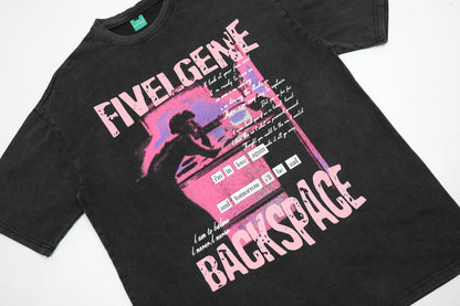 Oversized Graphic Print T-Shirt Short Sleeve Washed Vintage Streetwear Casual Summer Tee