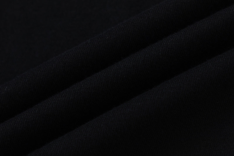 Black unisex crew neck T-shirt with outlined No Gimmicks graphic on front - view 9