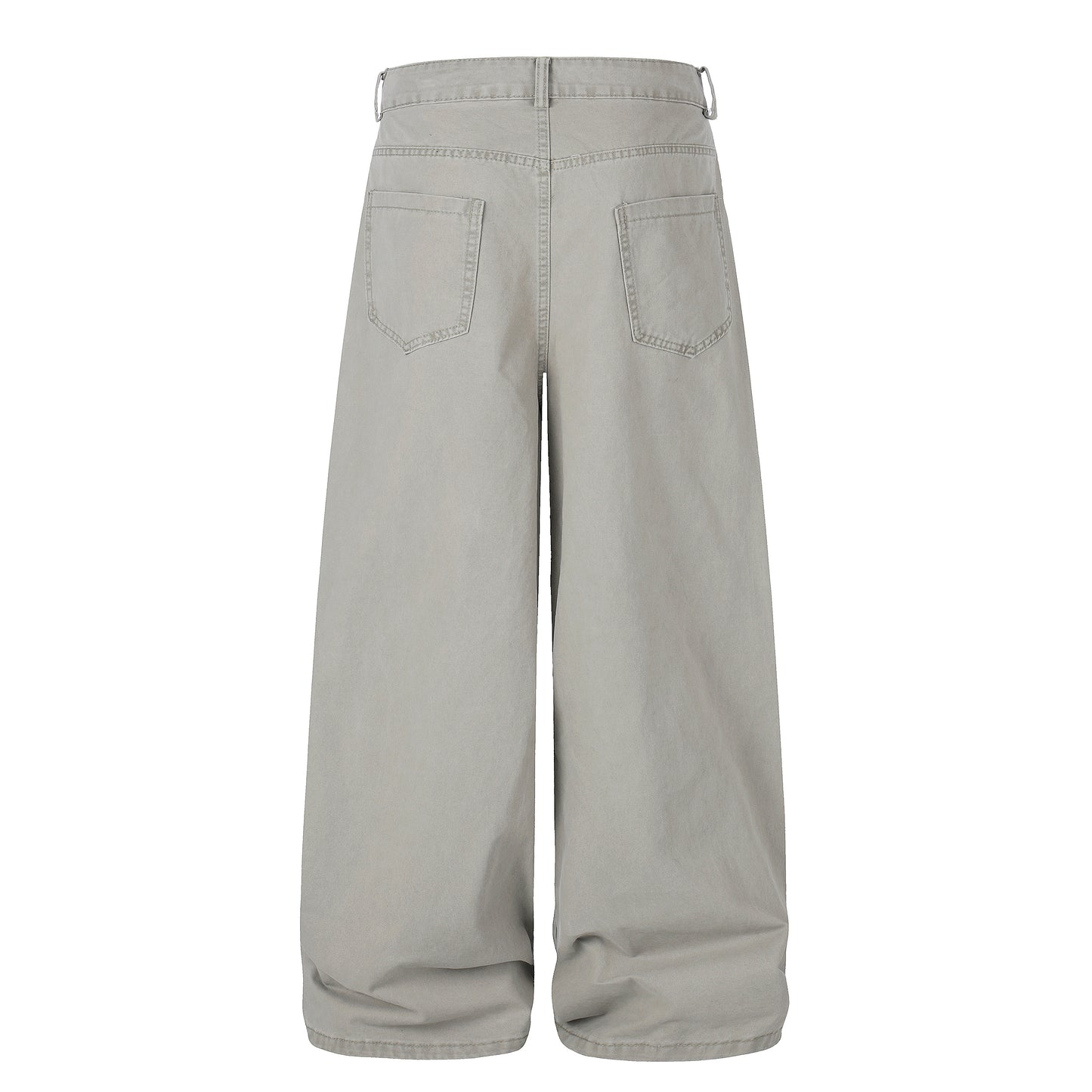 Zip Block Washed Wide Leg Cargo Pants Beige Detail